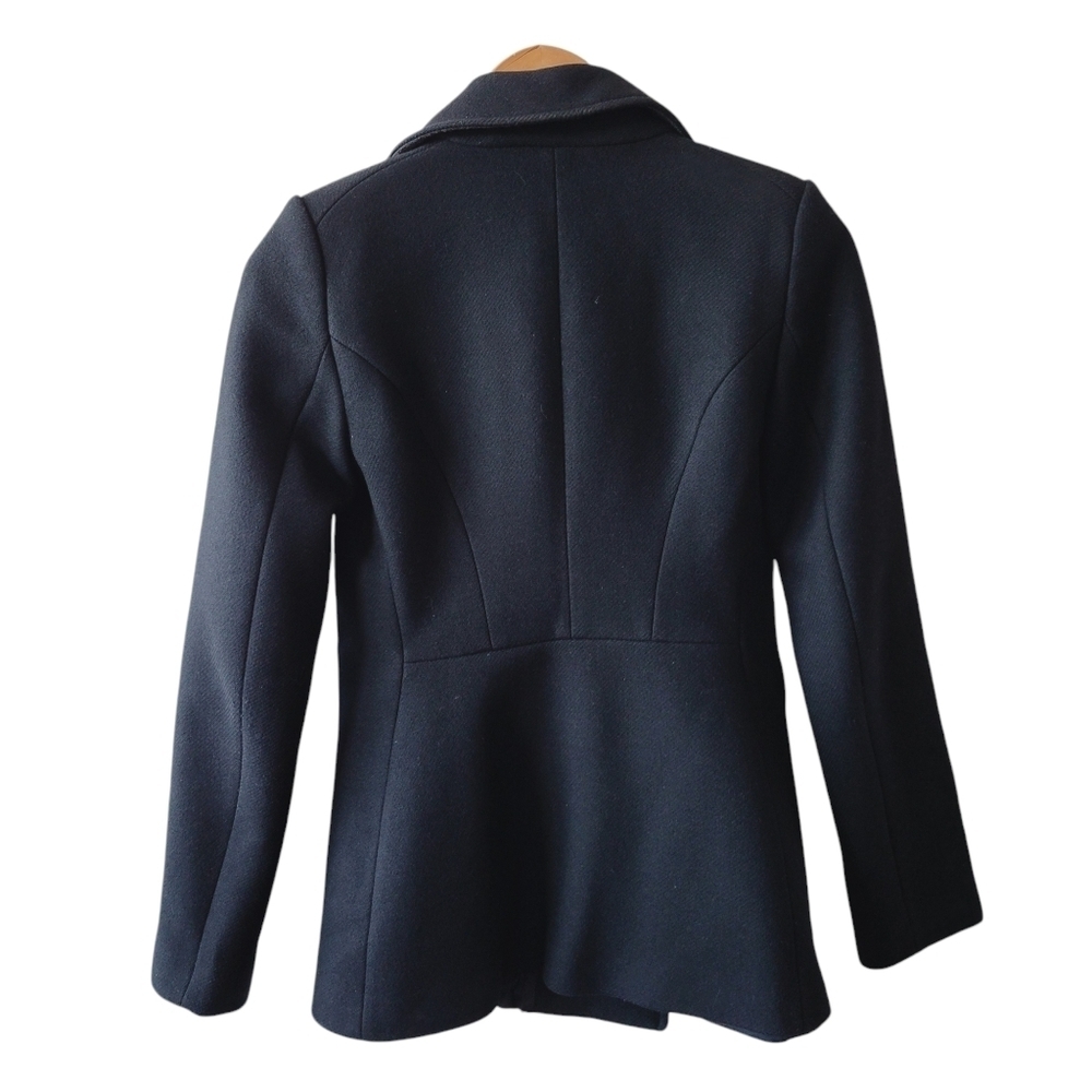 Zara Black Short Pea Coat - Picture 2 of 9